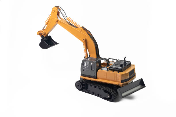 istock Hydraulic Excavator with bucket isolated on white background 1246932511