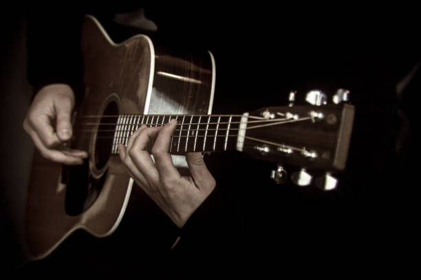 istock Man playing guitar, holding an acoustic guitar 1246934668