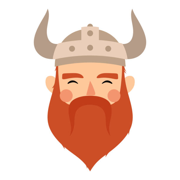 ilustraciones, imágenes clip art, dibujos animados e iconos de stock de logotipo de vikings, fondo vectorial escandinavo infantil - viking mascot warrior pirate