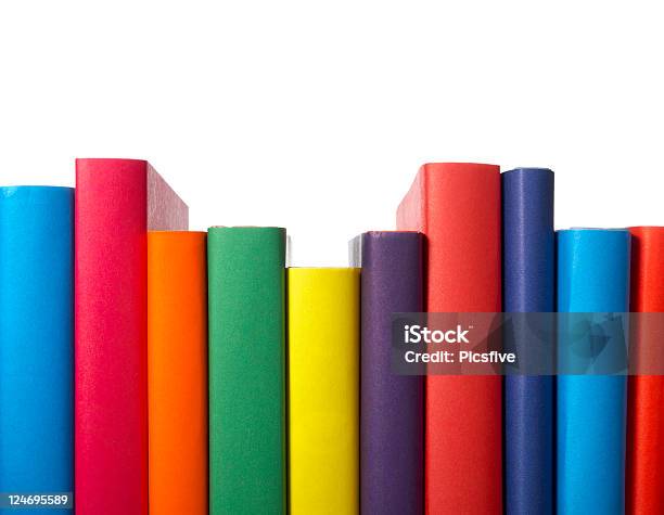 Bunte Bücher Gestapelt Bildung Stockfoto und mehr Bilder von Bibliothek - Bibliothek, Bildung, Buch