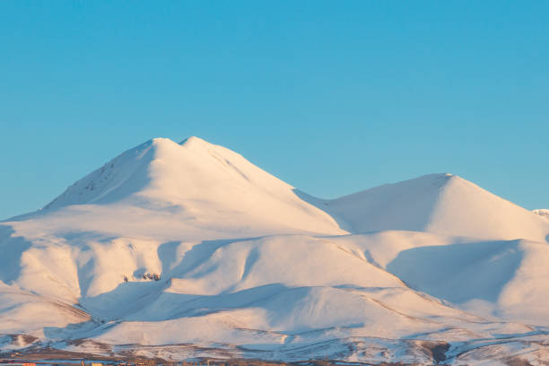 Snow covered palandoken mountains with clear sky