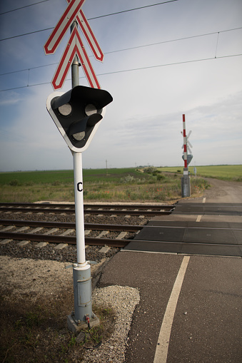 railway crossing on  ahigh speed railway line