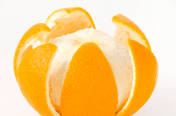 Hassaku Orange and peel on a white background