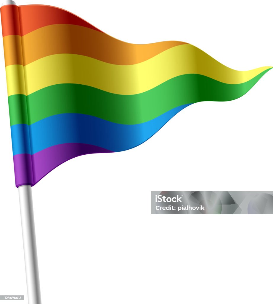 Bandiera arcobaleno - arte vettoriale royalty-free di Triangolo - Forma bidimensionale