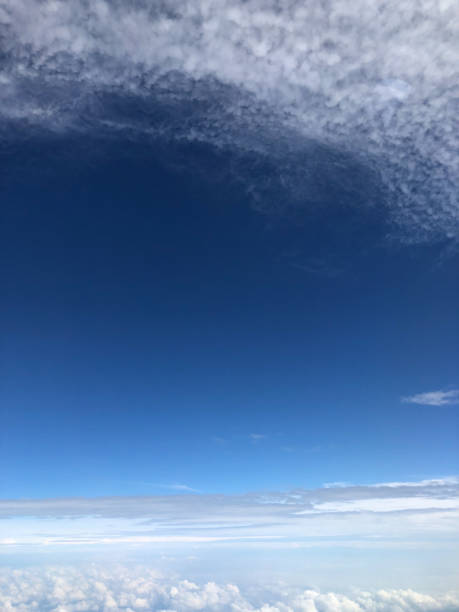 istock view of blue sky and white clouds from the  plane window 1246968393