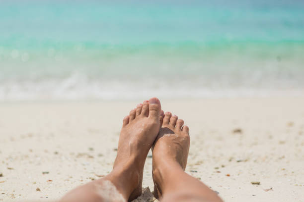 istock Woman's Bare Feet on the beach. 1246968485