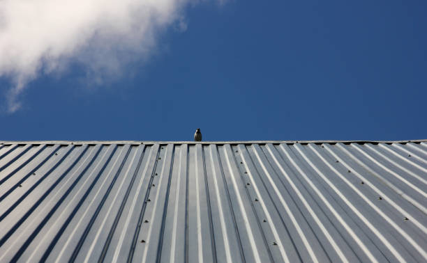 istock abstract with smooth roof lines against the blue sky 1246968684