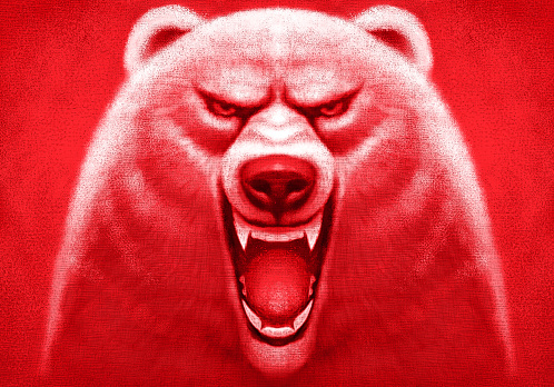 digital painting / raster illustration of angry polar bear head