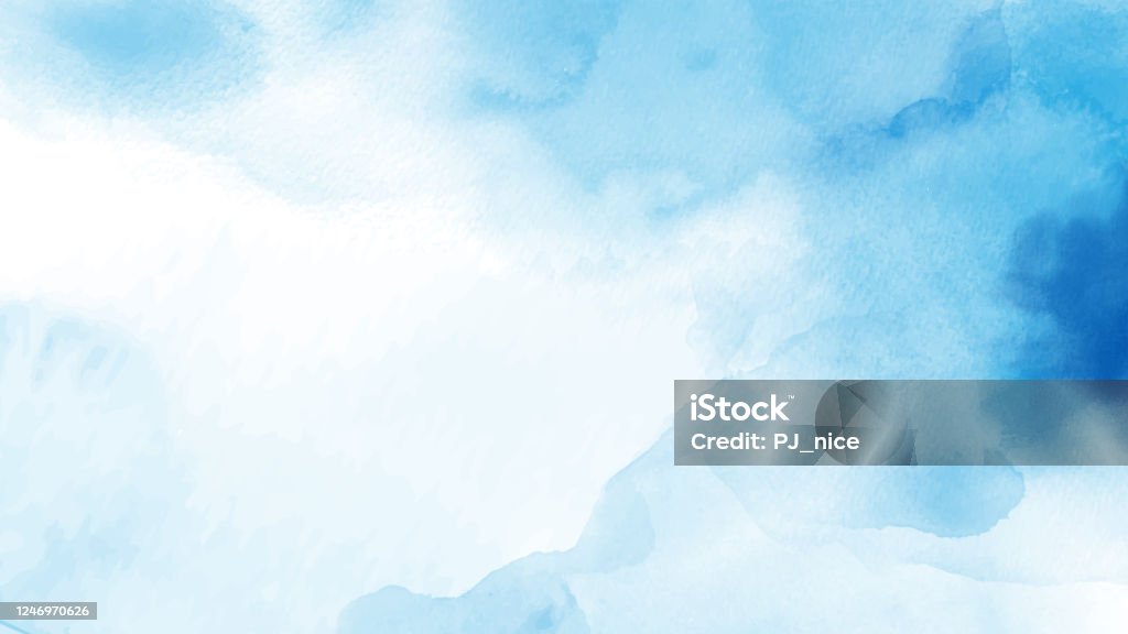 Acuarela abstracta de color azul claro para el fondo - arte vectorial de Pintura de acuarela libre de derechos