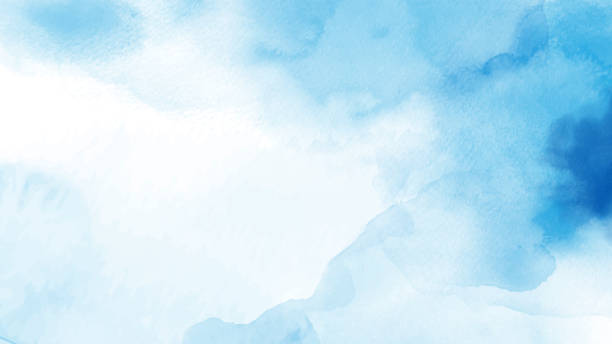 abstrakcyjna jasnoniebieska akwarela dla tła - zima ilustracje stock illustrations