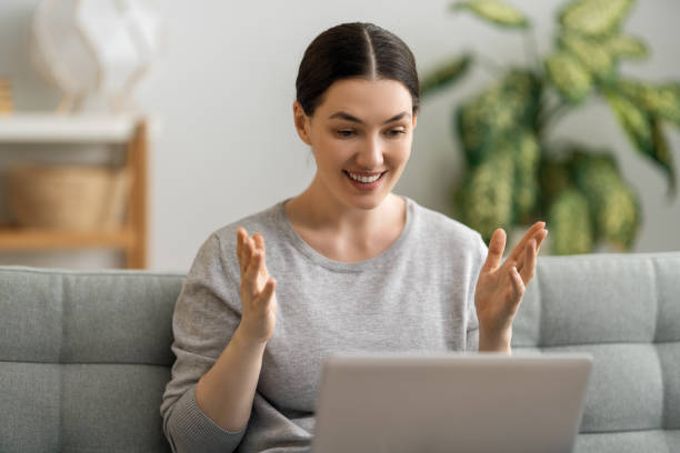 istock Young woman is chatting with somebody. 1246973890