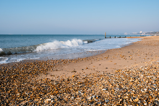 Southbourne,Bournemouth, UK-March 27, 2020: Photos from Southbourne Beach.