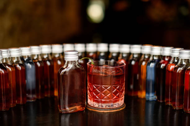 istock Front view on glass with spicy negroni cocktail. 1246974242
