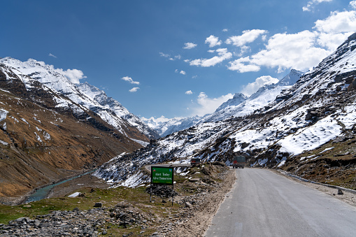 The highway road in Jammu and Kashmir