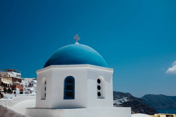 Blue dome of Santorini