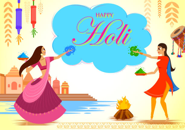 Happy Holi Background For Festival Of Colors Celebration Greetings Stock  Illustration - Download Image Now - iStock
