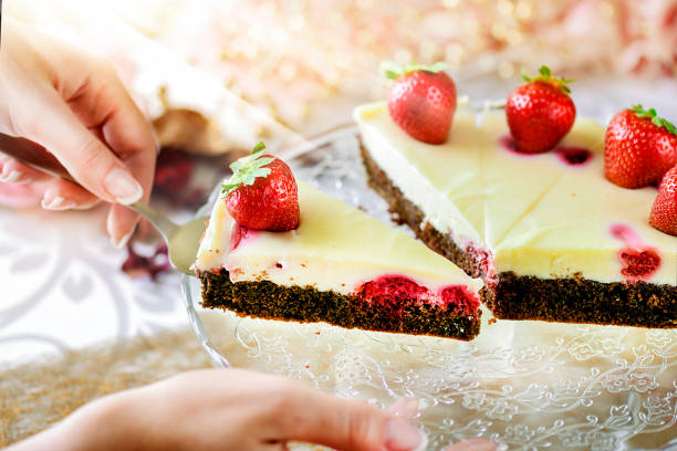 istock Delicious strawberries tart with vanilla cream on top. 1246996987