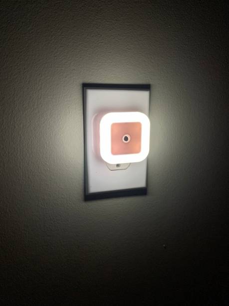 LED nightlight close up in dark room