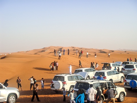In May 2011, tourists were visiting Dubaï Desert during a 4x4 safari tour, United Arab Emirates