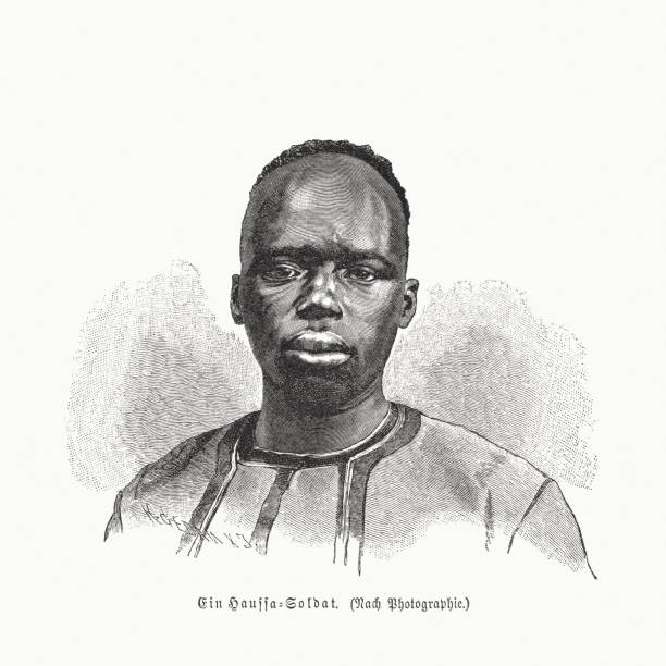 istock A Hausa soldier (Sub-Saharan Africa), wood engraving, published in 1891 1247012847