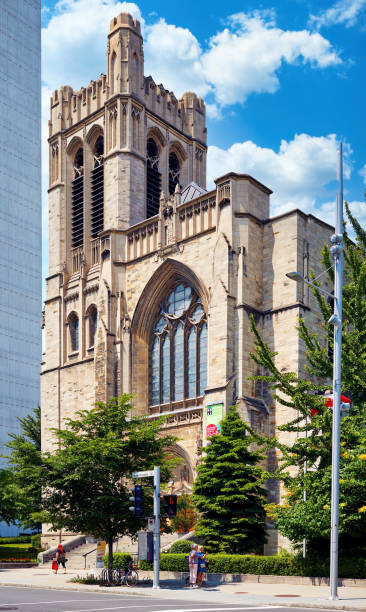 Church of St. Andrew and St. Paul in Montreal, Quebec, Canada Montreal, Canada - June, 2018: Historical church of St. Andrew and St. Paul in Montreal, Quebec, Canada sherbrooke quebec stock pictures, royalty-free photos & images