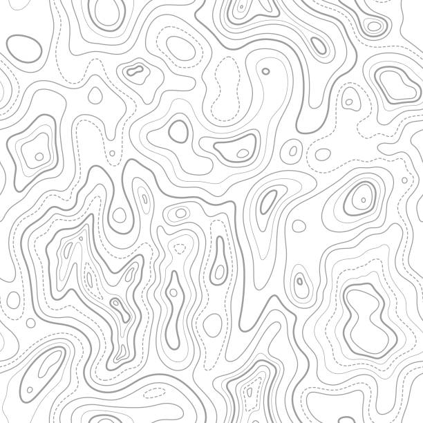 Seamless Topographic Contour Lines This detailed illustration of topography lines repeats seamlessly and the vector file can be scaled infinitely without loss of quality. This topographic map style abstract pattern would make an ideal background and can easily be coloured and customised to suit your needs. landscapes background stock illustrations