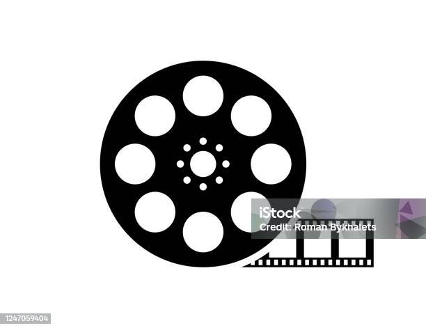 Film Reel Movie Icon Vector Isolated Icon Black Movie Reel Icon In