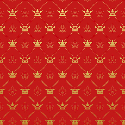 Red Royal Background Wallpaper Texture Pattern Vector Illustration.