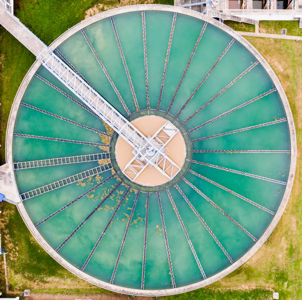 istock Tap water purification plant. Recirculation solid contact Clarifier sedimentation tank of Water treatment plant 1247066479
