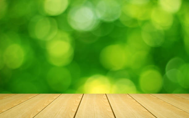 istock Wooden board in front of blurred background. 3d illustration 1247073685