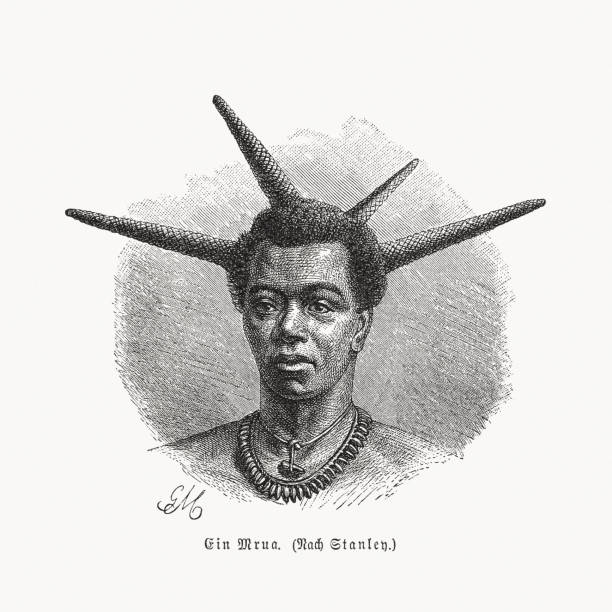 istock A Mrua (Warua) man, Central Africa, wood engraving, published 1891 1247076063
