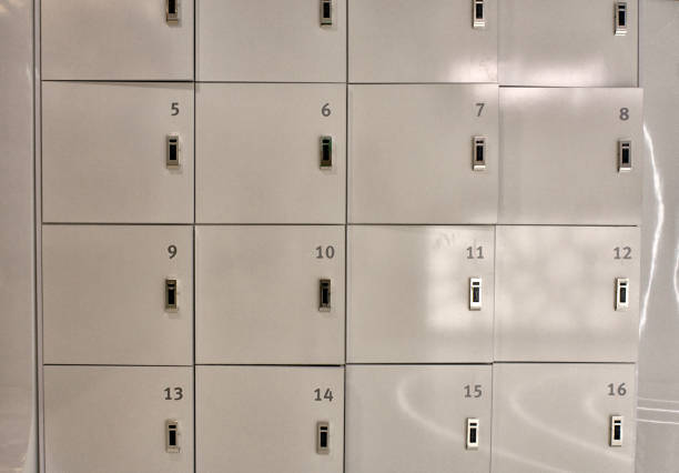 istock luggage storage,Cells in a luggage office with keys 1247099741
