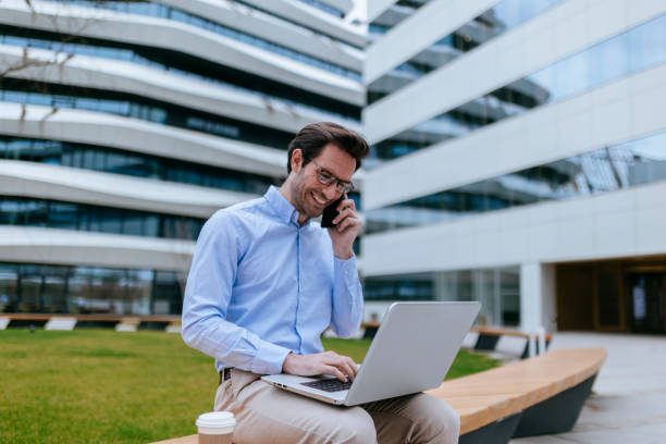 istock Business man on lap top 1247099918