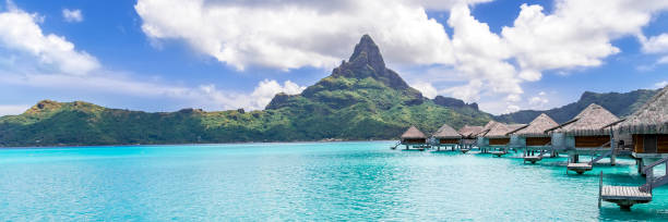 istock Bora Bora Island, French Polynesia. Web banner in panoramic view. 1247102159