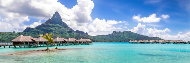 istock Bora Bora Island, French Polynesia. Web banner in panoramic view. 1247115231