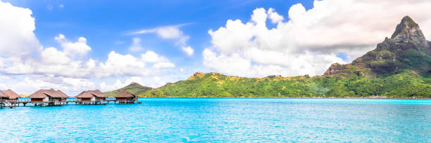 istock Bora Bora Island, French Polynesia. Web banner in panoramic view. 1247133922