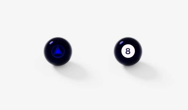 Fortune telling magic 8-ball Pool ball, magic 8 ball 3d illustration of luck concept fortune teller photos stock pictures, royalty-free photos & images