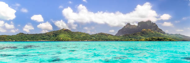 istock Bora Bora Island, French Polynesia. Web banner in panoramic view. 1247150619