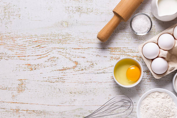 istock Ingredients for baking  - flour, eggs, salt, sugar, milk 1247152921