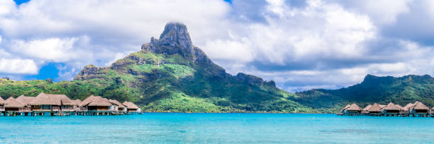 istock Bora Bora Island, French Polynesia. Web banner in panoramic view. 1247178667