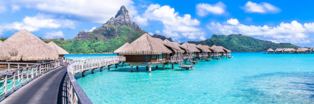 istock Bora Bora Island, French Polynesia. Web banner in panoramic view. 1247180938
