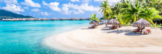 istock Bora Bora Island, French Polynesia. Web banner in panoramic view. 1247182518