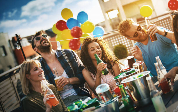 istock Rooftop birthday party on a summer afternoon. 1247183742