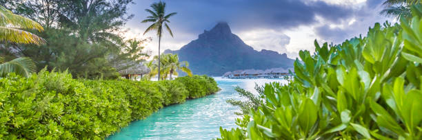 istock Bora Bora Island, French Polynesia. Web banner in panoramic view. 1247184615