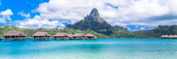 istock Bora Bora Island, French Polynesia. Web banner in panoramic view. 1247185523