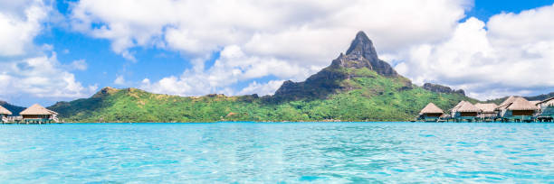 istock Bora Bora Island, French Polynesia. Web banner in panoramic view. 1247188392