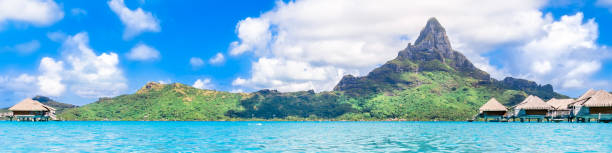 istock Bora Bora Island, French Polynesia. Web banner in panoramic view. 1247198070