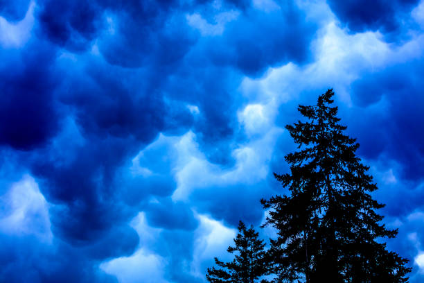 Dramatic storm sky over Vancouver Island, British Columbia