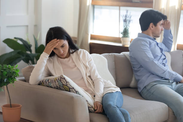 istock Unhappy couple think of divorce having relationships problems 1247241668