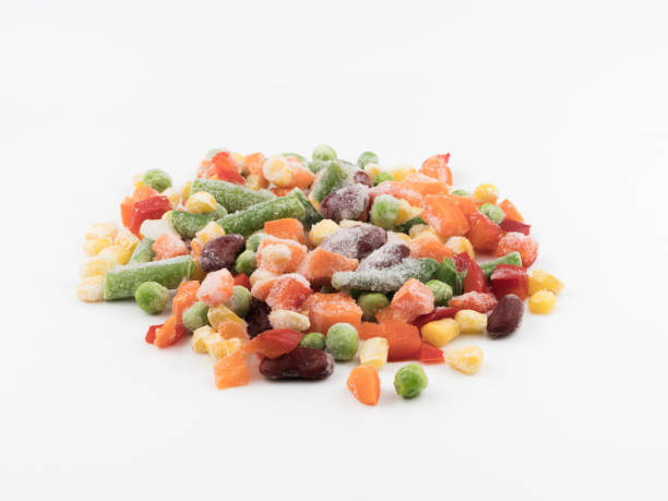 istock Frozen vegetables on a white background. Mexican blend. 1247253873